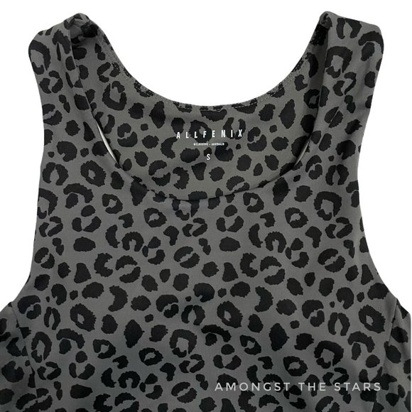 All Fenix Leopard Jagger Grey Longline Sports Bra - Picture 5 of 7